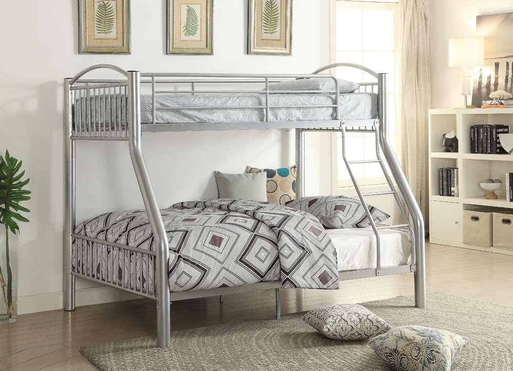 Cayelynn Twin/Full Bunk Bed 37380SI in Silver