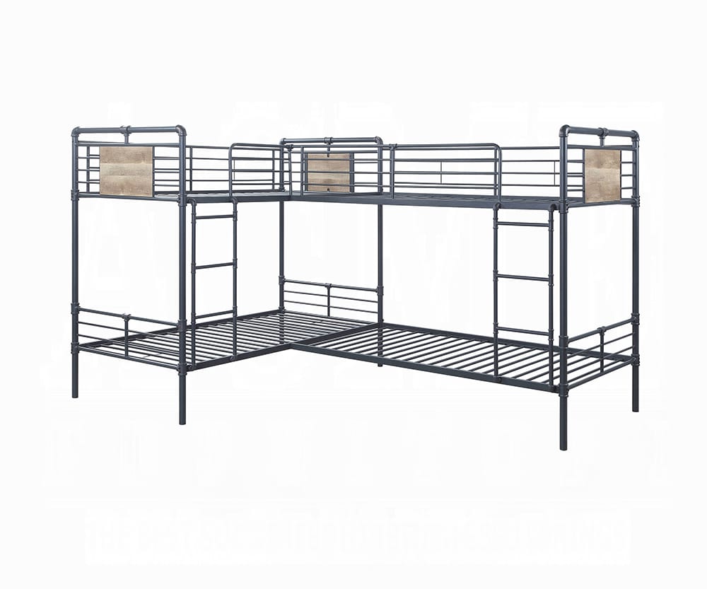 Cordelia Twin/Twin Bunk Bed BD00370 in Sandy Black and Dark Bronze
