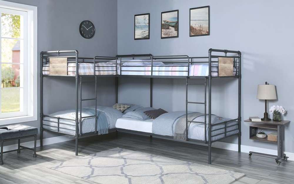 Cordelia Twin/Twin Bunk Bed BD00370 in Sandy Black and Dark Bronze