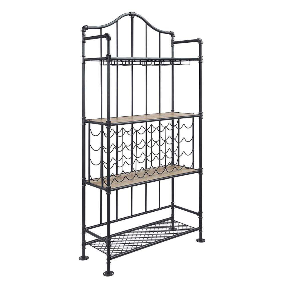 Edina Wine Cabinet DN01060 in Oak and Sandy Black