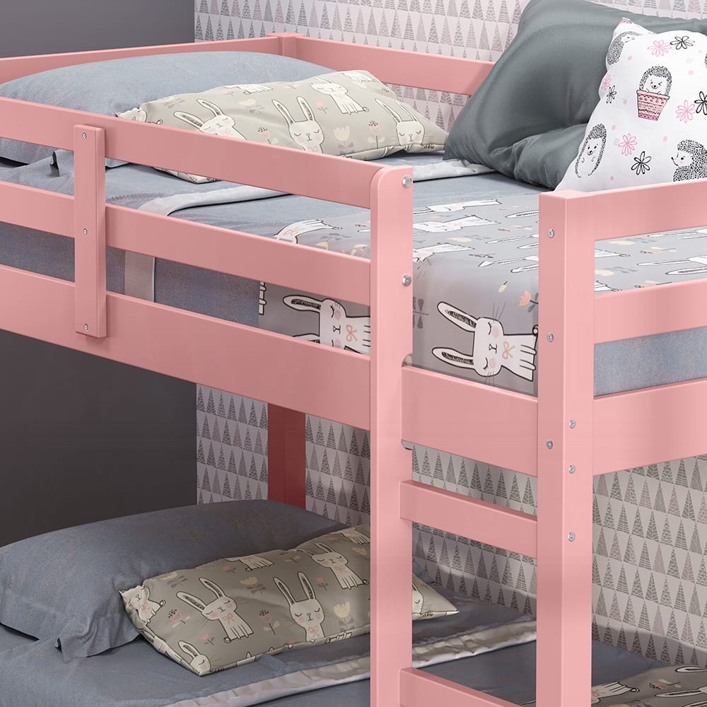 Gaston II Twin Loft Bed BD00768 in Pink Finish