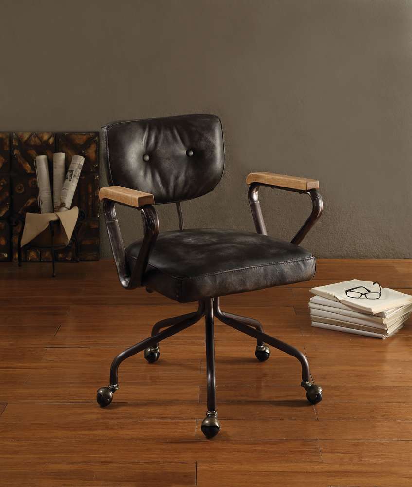 ACME Furniture Hallie Executive Office Chair in Vintage Black