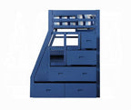 Jason II Storage Twin Loft Bed 37455 in Navy Blue