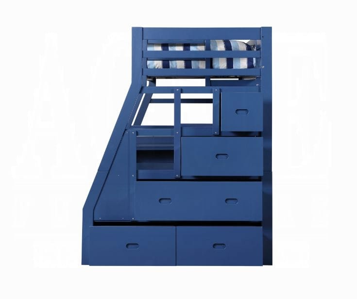 Jason II Storage Twin Loft Bed 37455 in Navy Blue