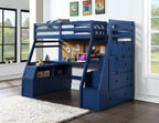 Jason II Storage Twin Loft Bed 37455 in Navy Blue