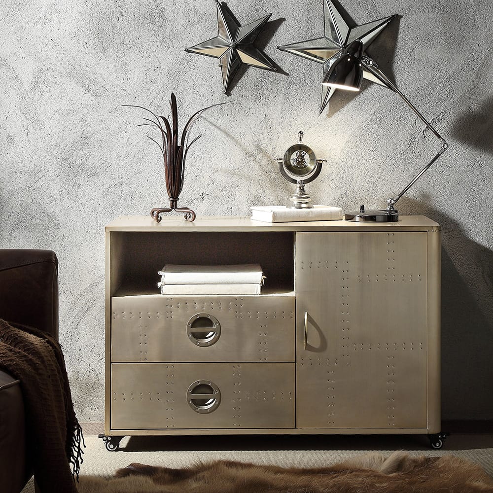 Jennavieve Cabinet 92551 in Gold Aluminum