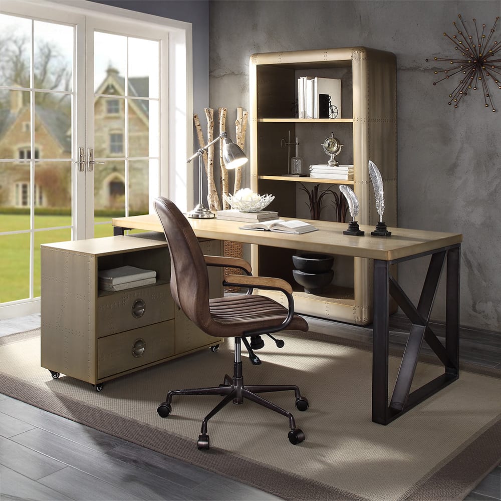 Jennavieve Cabinet 92551 in Gold Aluminum