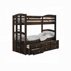 Micah Twin/Twin Bunk Bed and Trundle with 3 Drawers 40000 in Espresso