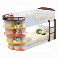 Neptune Twin over Twin Bunk Bed with Storage Shelves 37715 in White and Chocolate