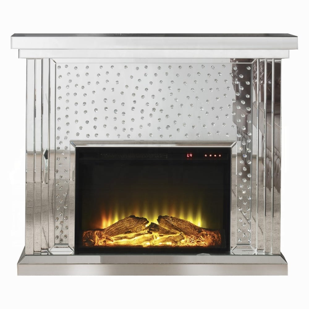 Nysa Fireplace 90204 in Mirrored & Faux Crystals