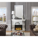 Nysa Fireplace 90204 in Mirrored & Faux Crystals