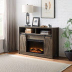 Tobias Fireplace AC00274 in Rustic Oak Finish