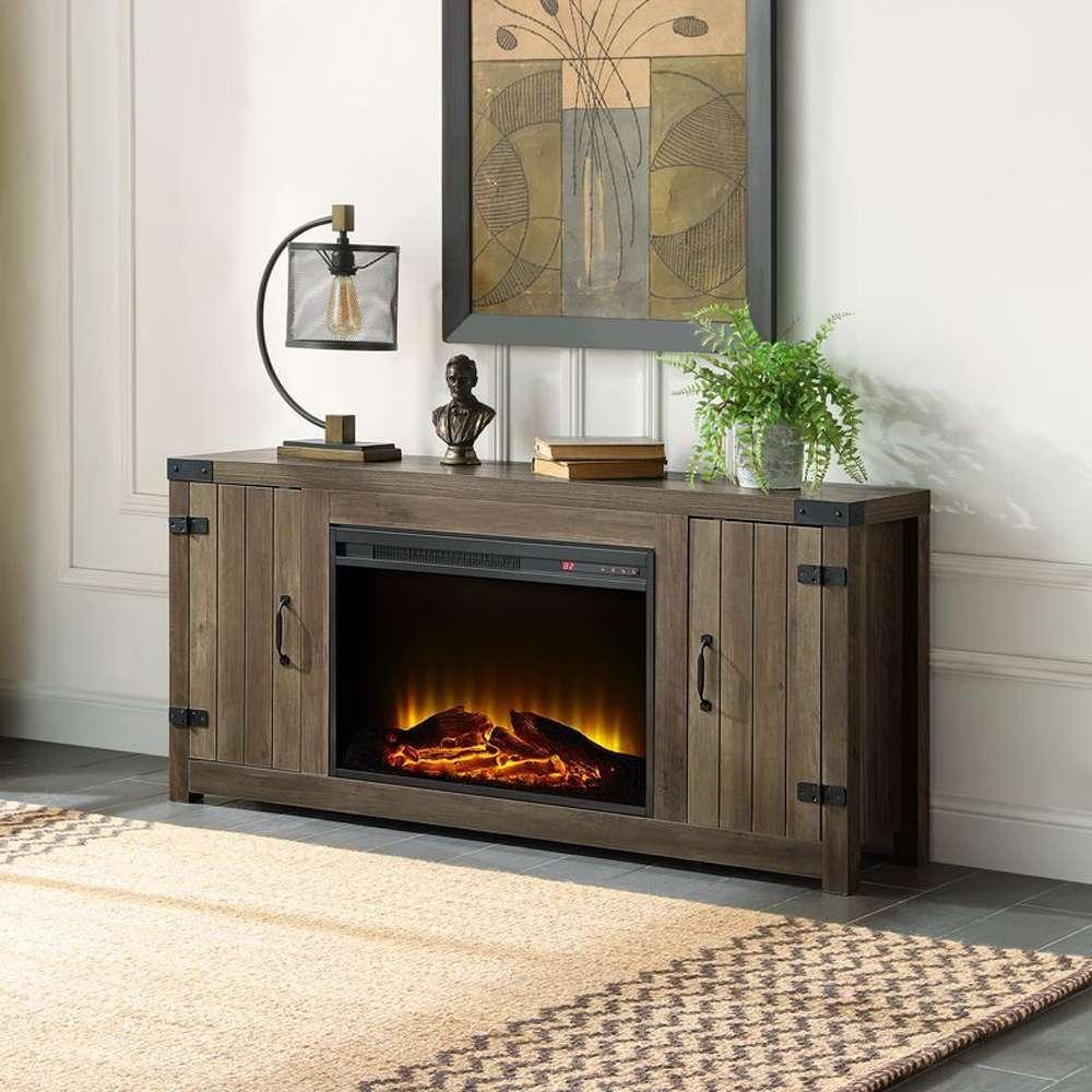 Tobias Fireplace AC00275 in Rustic Oak Finish