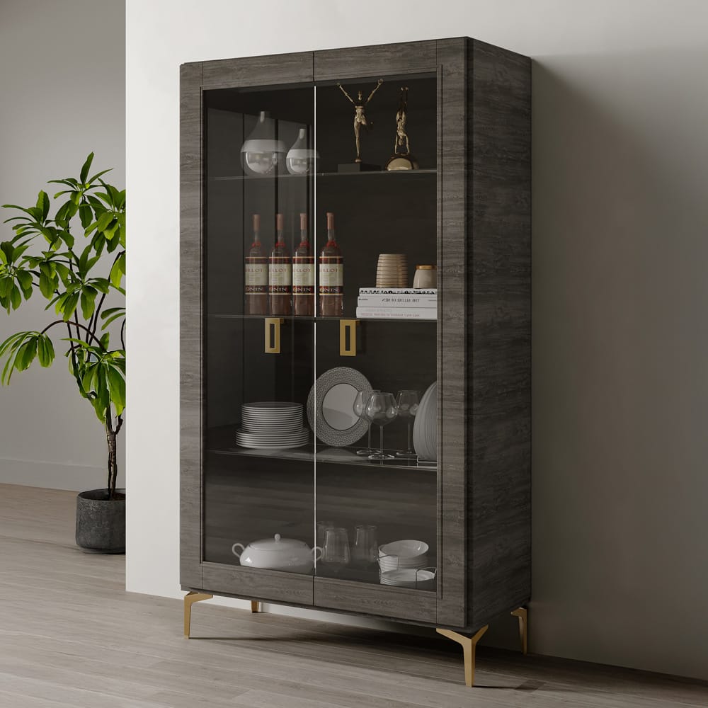 Venezia Wine Cabinet DN04719 in Gray