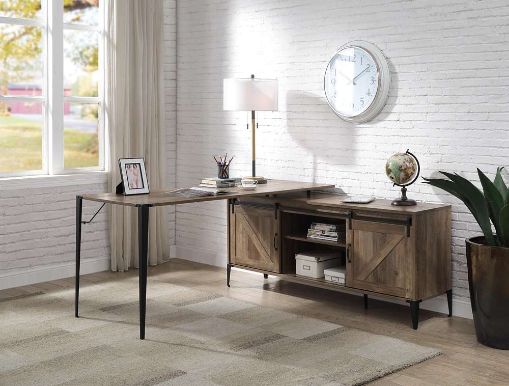 ACME Furniture Zakwani Writing Desk in Rustic Oak