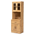 Laurana Kitchen Cabinet Hutch with Microwave Compartment Oak Brown