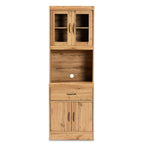Laurana Kitchen Cabinet Hutch with Microwave Compartment Oak Brown