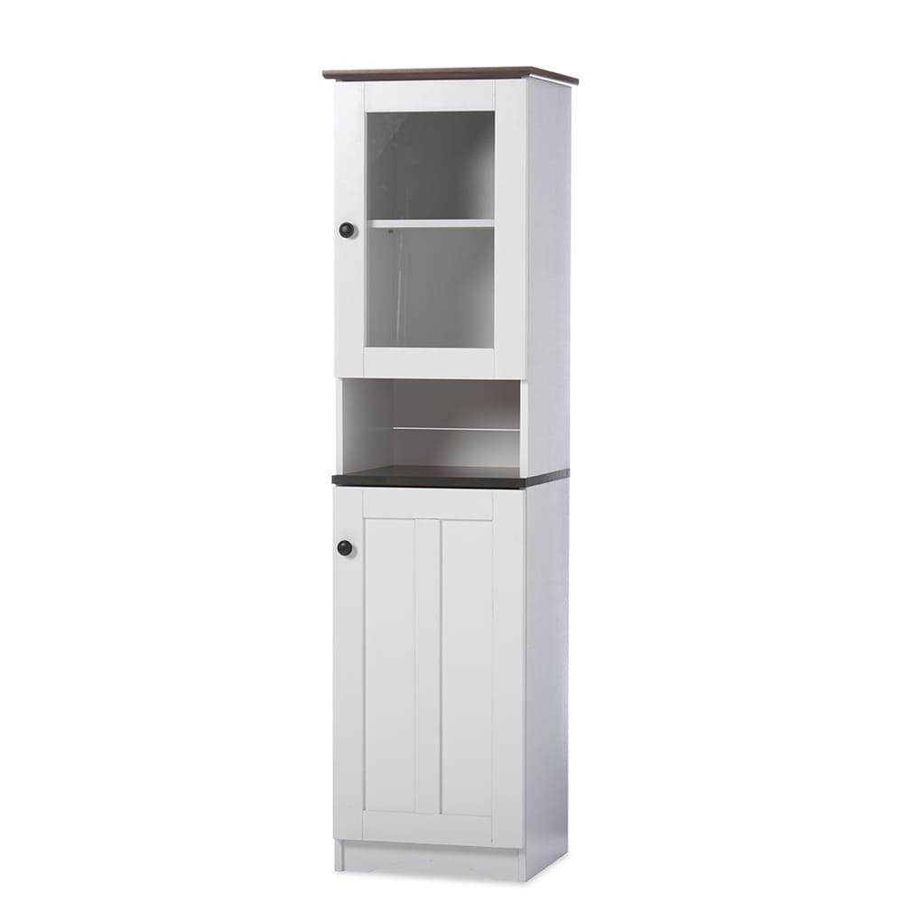 Lauren Kitchen Storage Cabinet White/Wenge