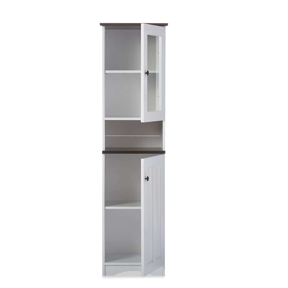 Lauren Kitchen Storage Cabinet White/Wenge