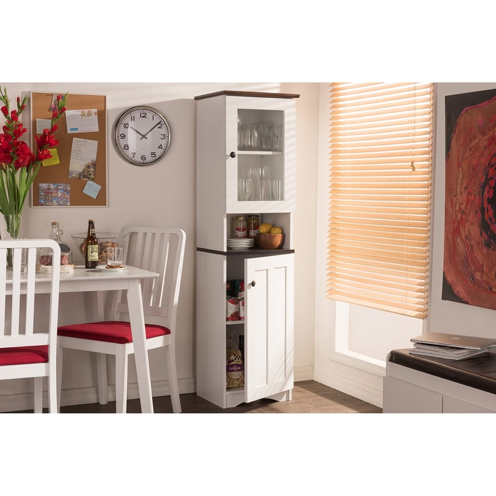 Lauren Kitchen Storage Cabinet White/Wenge