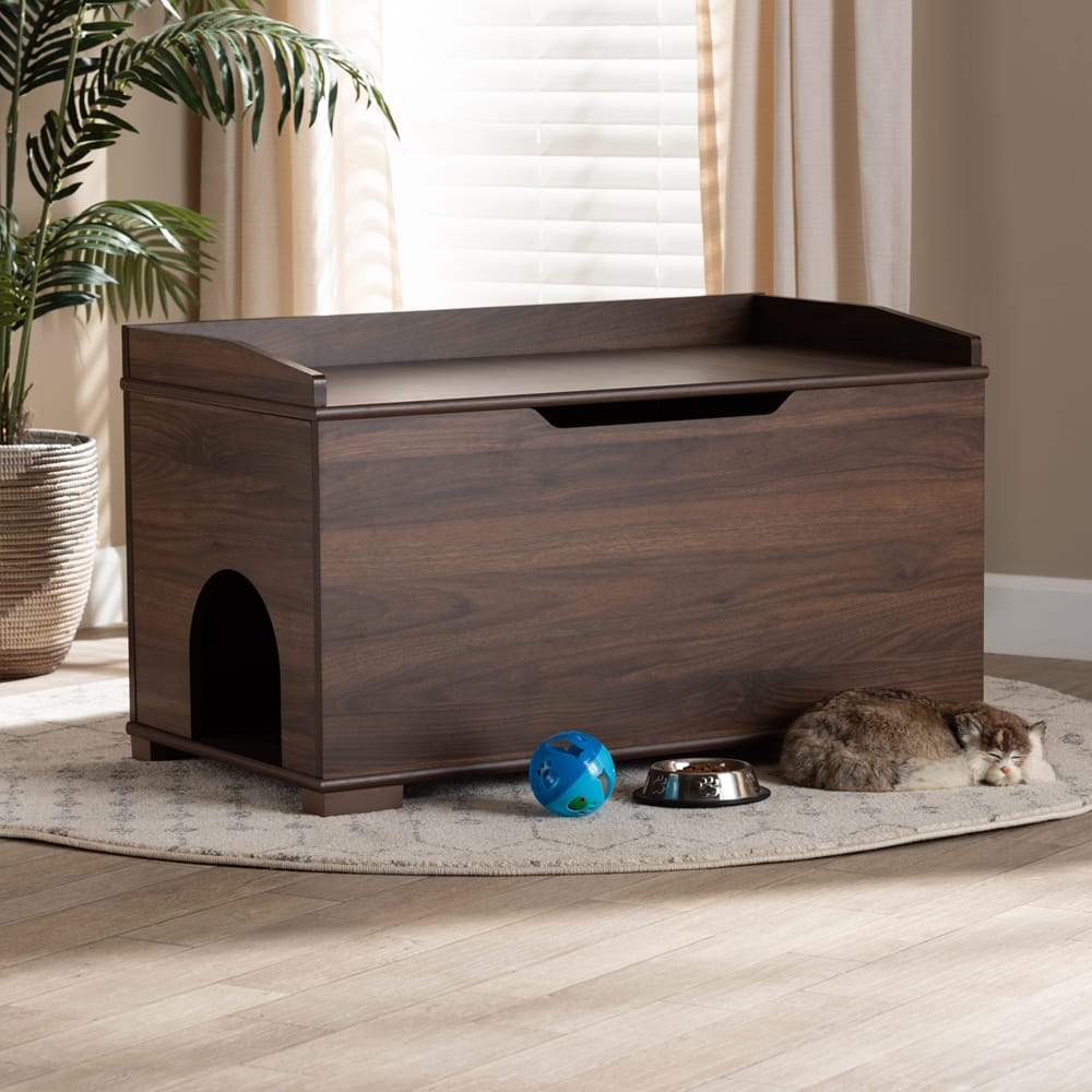 Mariam Cat House SECHC150140WI-Walnut-Cat House in Walnut Brown