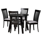 Nina 5PC Dining Set Grey/Espresso Brown Nina-Grey/Dark Brown-5PC Dining Set