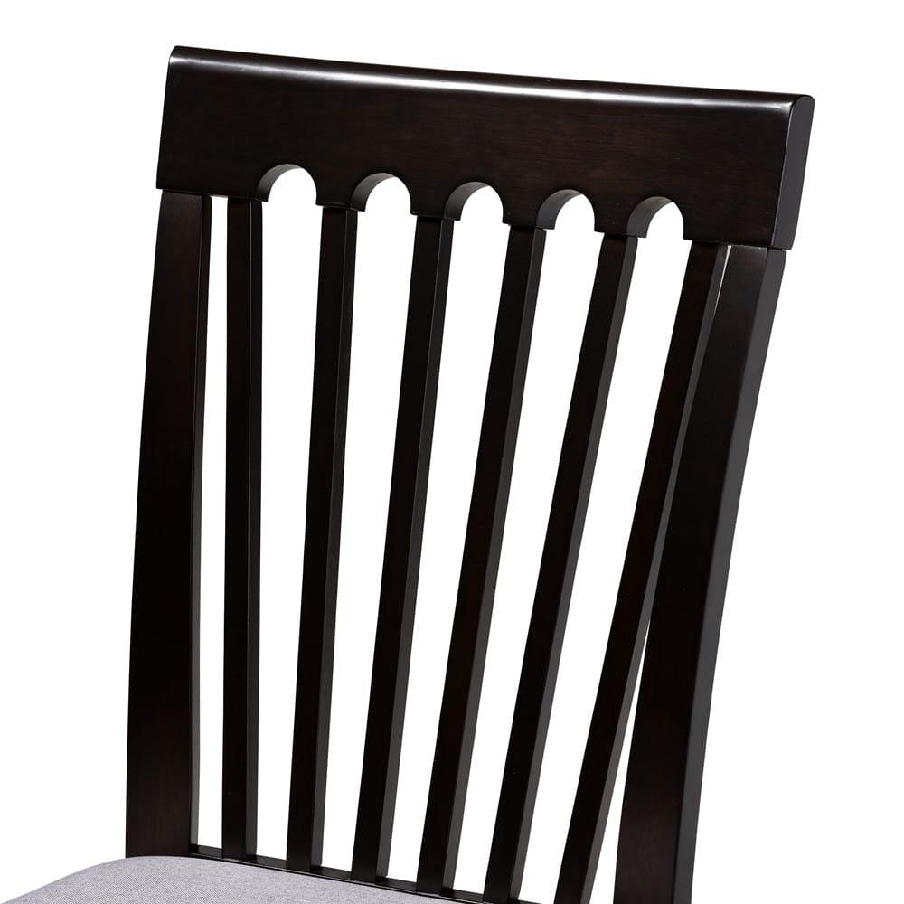 Nina 5PC Dining Set Grey/Espresso Brown Nina-Grey/Dark Brown-5PC Dining Set