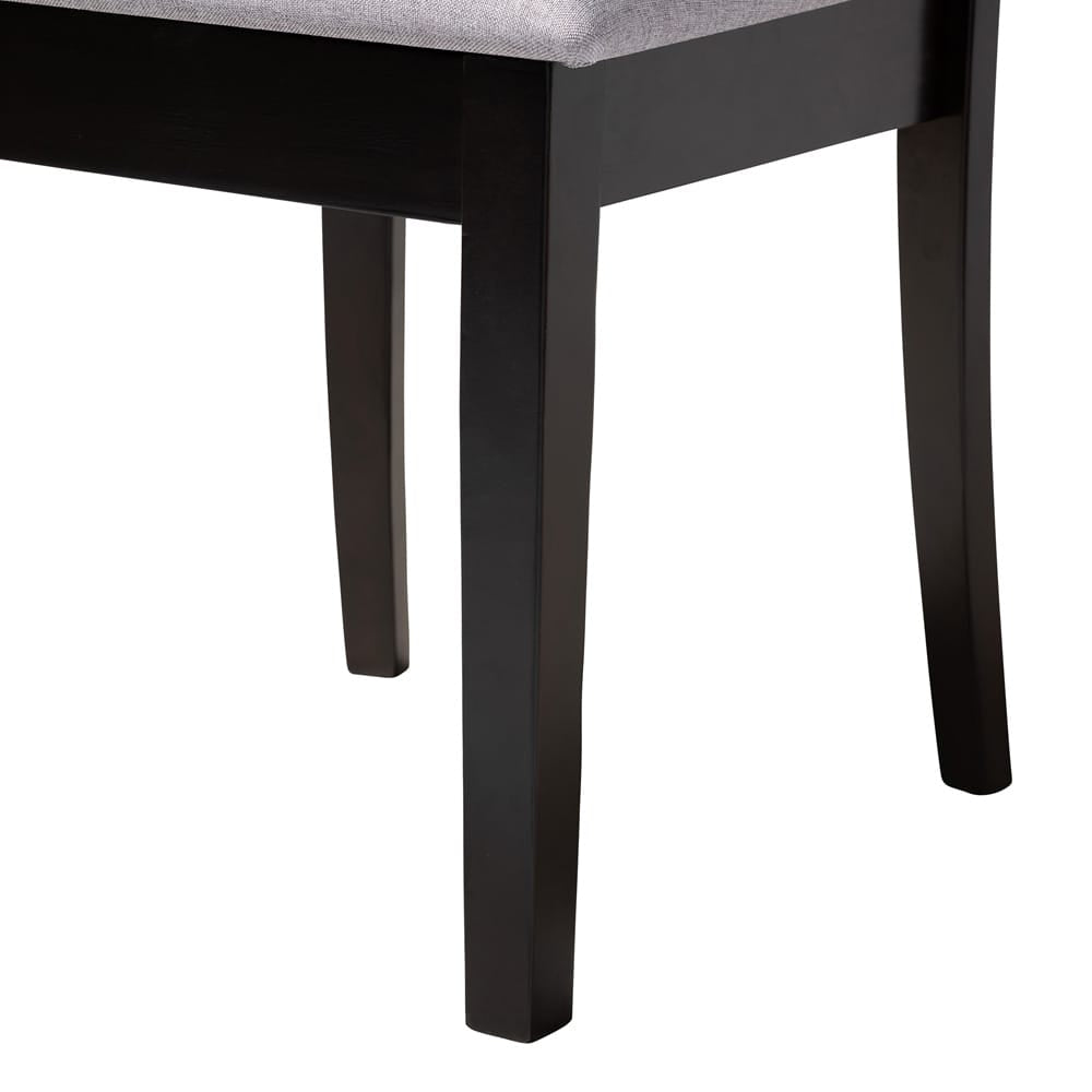 Nina 5PC Dining Set Grey/Espresso Brown Nina-Grey/Dark Brown-5PC Dining Set