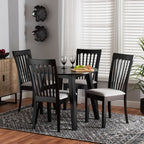Nina 5PC Dining Set Grey/Espresso Brown Nina-Grey/Dark Brown-5PC Dining Set