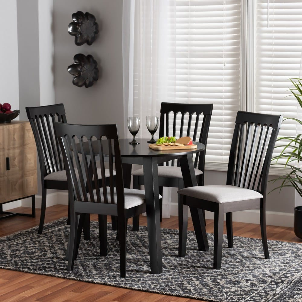 Nina 5PC Dining Set Grey/Espresso Brown Nina-Grey/Dark Brown-5PC Dining Set