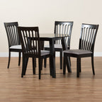 Nina 5PC Dining Set Grey/Espresso Brown Nina-Grey/Dark Brown-5PC Dining Set