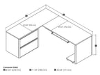 Bestar Connexion 72W L-Shaped Desk in Slate & Sandstone