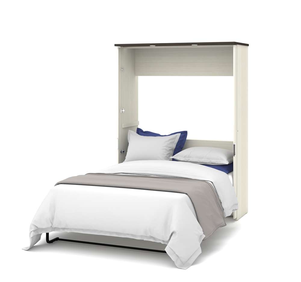 Bestar Lumina Full Murphy Bed with Desk in White Chocolate