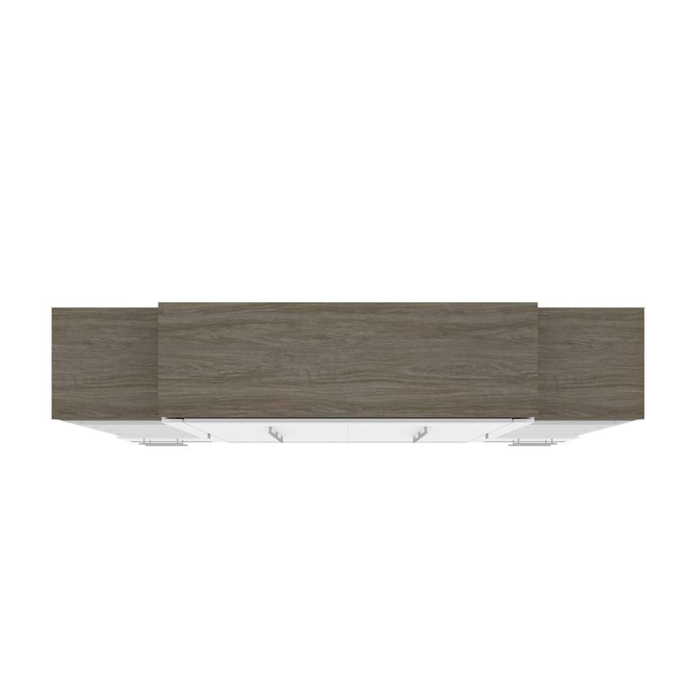 Bestar Orion Queen Murphy Bed with Narrow Shelving Units and Drawers