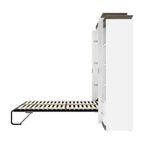 Bestar Orion Queen Murphy Bed with Narrow Shelving Units and Drawers