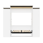 Bestar Orion Queen Murphy Bed with Narrow Shelving Units and Drawers