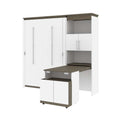 Bestar Orion Full Murphy Bed and Shelving Unit with Fold-Out Desk