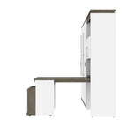 Bestar Orion Full Murphy Bed and Shelving Unit with Fold-Out Desk
