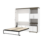 Bestar Orion Full Murphy Bed and Shelving Unit with Fold-Out Desk