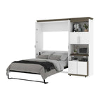 Bestar Orion Full Murphy Bed and Shelving Unit with Fold-Out Desk