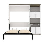 Bestar Orion Full Murphy Bed and Shelving Unit with Fold-Out Desk