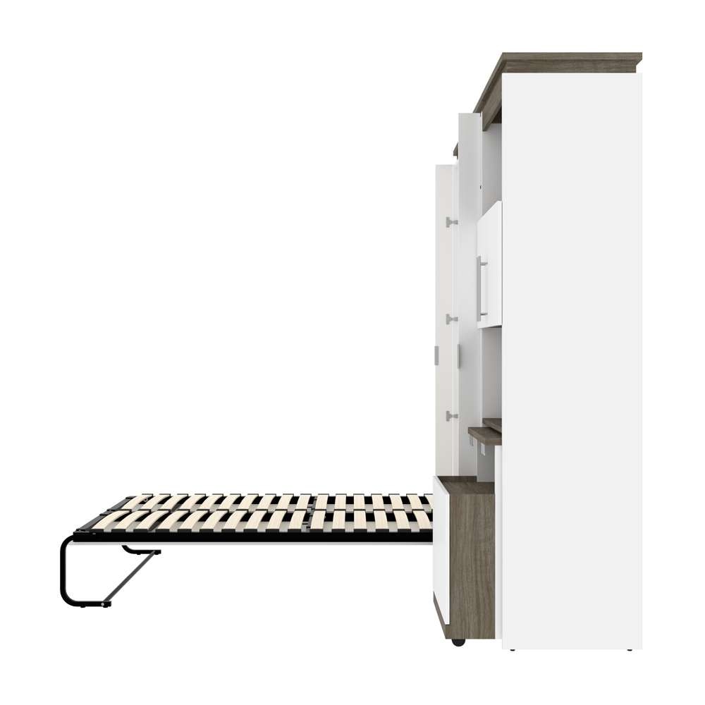 Bestar Orion Full Murphy Bed and Shelving Unit with Fold-Out Desk