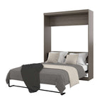 Bestar Pur 65W Queen Murphy Bed in Bark Grey