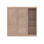Bestar Pur 84W Full Murphy Bed with Storage Unit in Rustic Brown