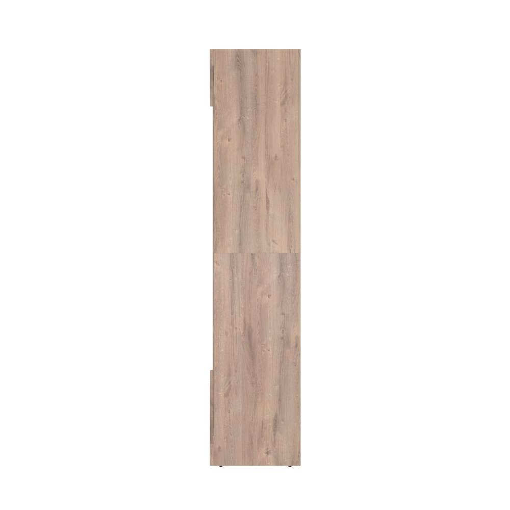 Bestar Pur 84W Full Murphy Bed with Storage Unit in Rustic Brown