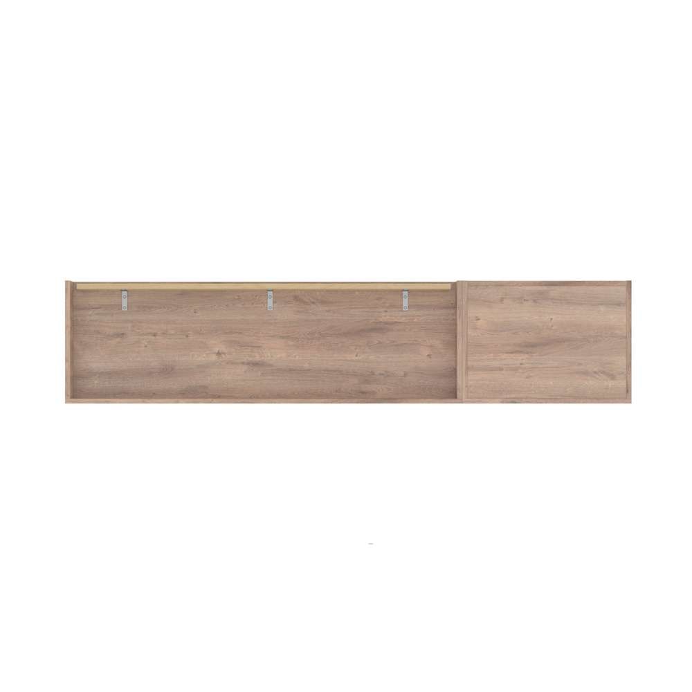 Bestar Pur 84W Full Murphy Bed with Storage Unit in Rustic Brown