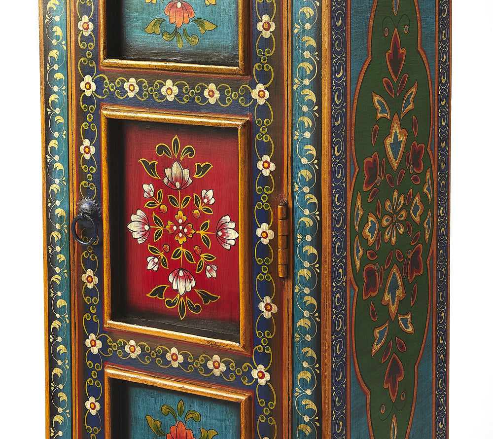 Amir 60in Hand Painted Tall Cabinet 5364290 in Multi-Color