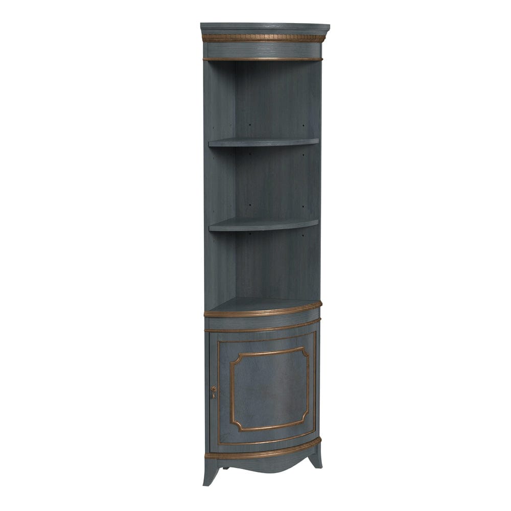 Dowling 24in Quarter Round Wood Corner Cabinet 3621483 in Pastel Blue