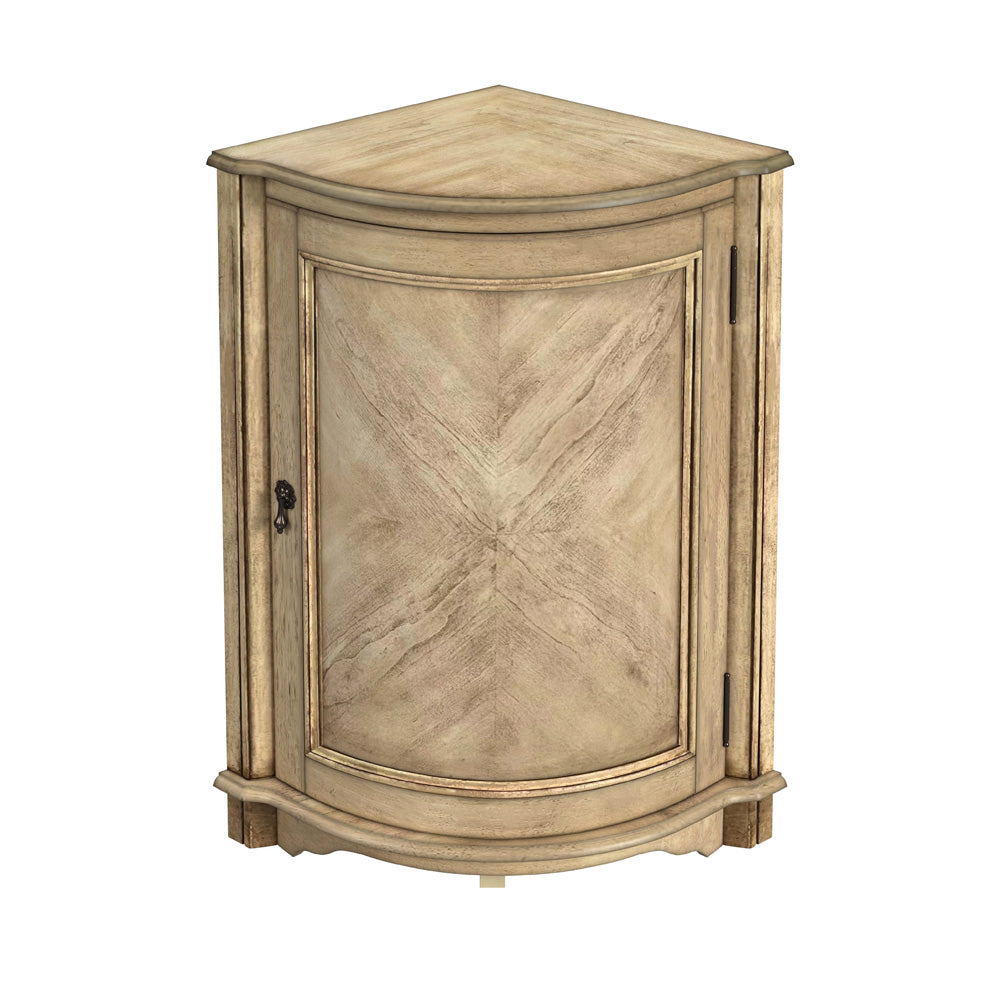 Durham 23in Quarter Round Wood Corner Cabinet 2115424 in Beige