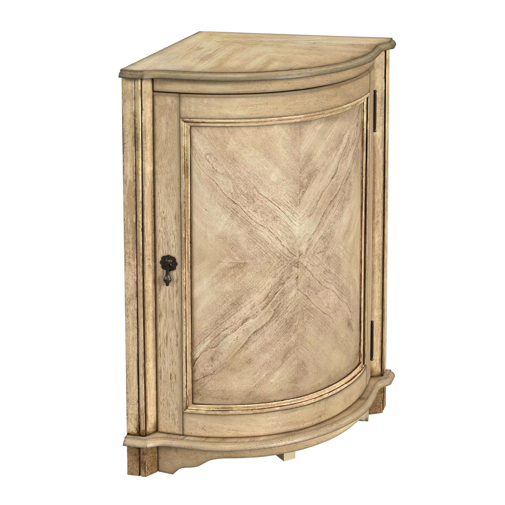 Durham 23in Quarter Round Wood Corner Cabinet 2115424 in Beige